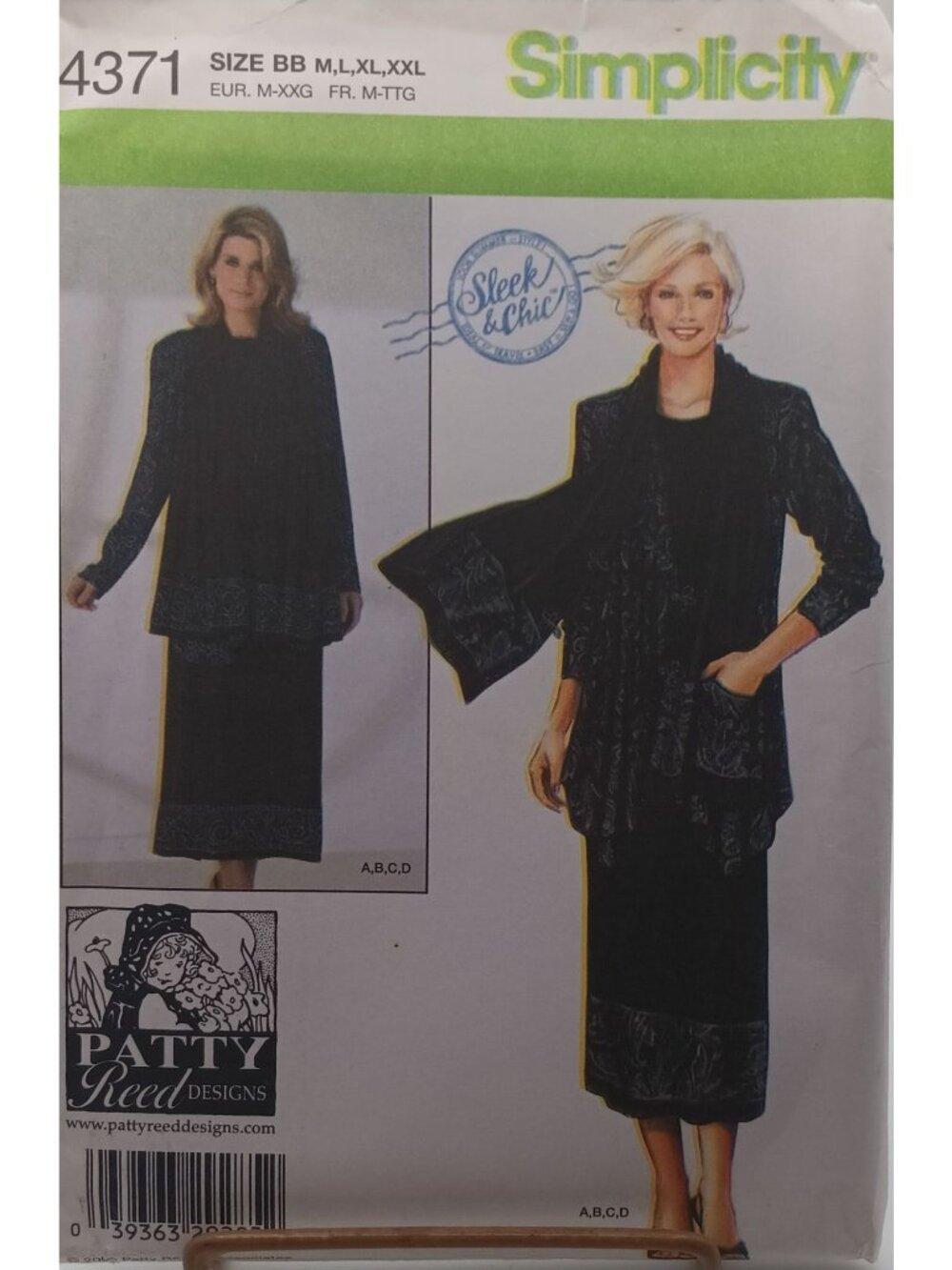 UNCUT Simplicity 4371 Sewing Pattern Womens Knit Top Skirt Jacket & Scarf Sizes